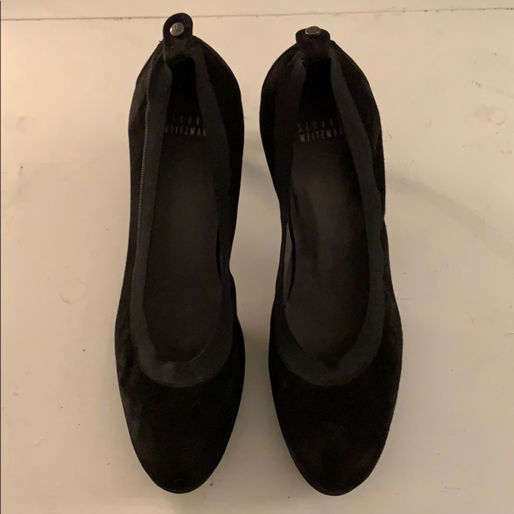 Black Stuart Weitzman velvet pumps